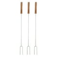 thumbnail image 6 of Qiilu Lightweight Stainless Steel with Beech Wood Handles Camping Hot Dog Forks 3 count, 6 of 8