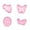 Pink, variant on Fnochy Clearance Animal Plunger Cutters Set - Cute Funny Cake Stamper for Cookies, Fondant & Pastry - Safe, Reusable, Easy to Clean - Perfect for DIY Baking & Crafts - 4PCS