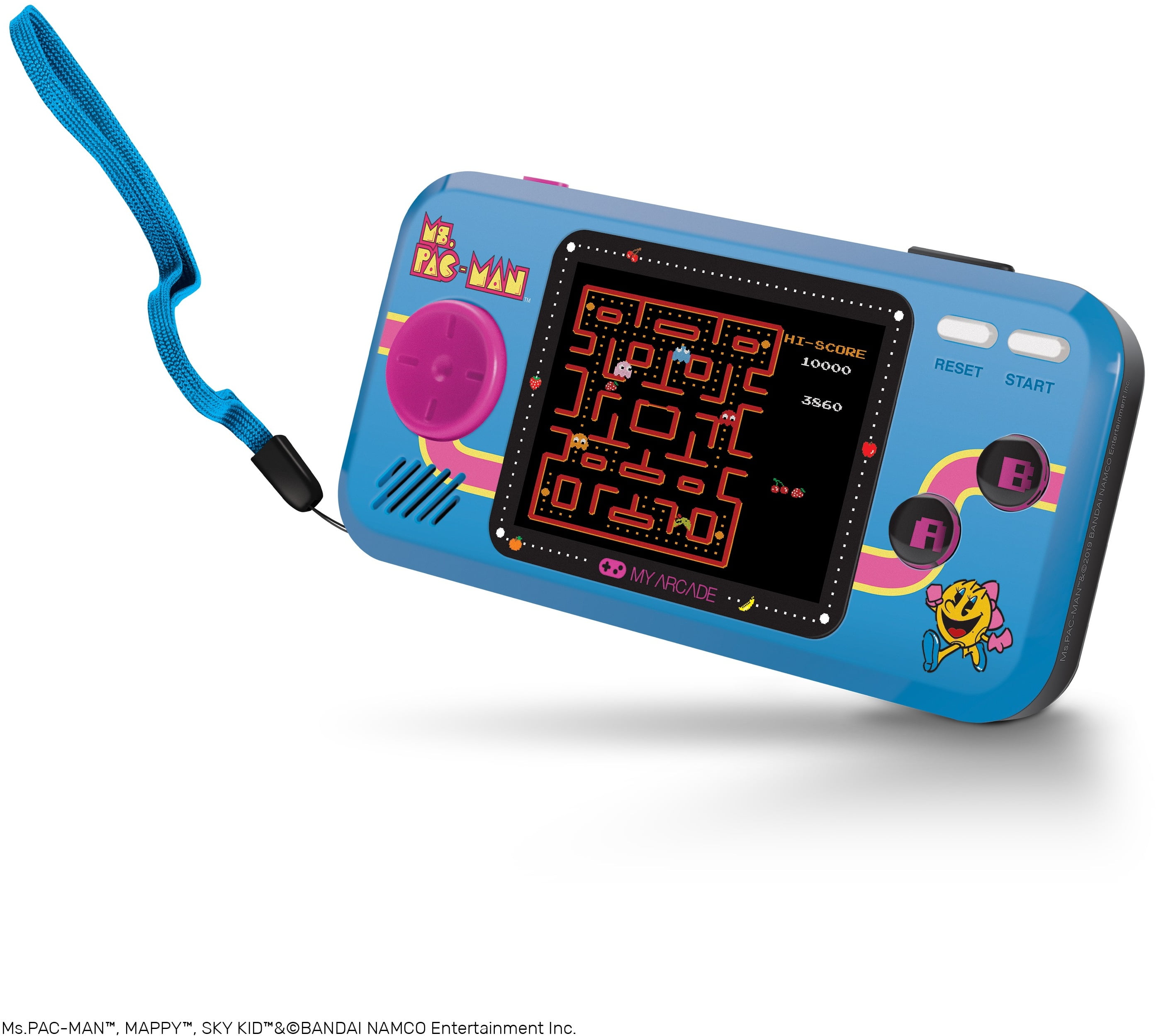My Arcade MS. PAC-Man Pocket Handheld Video Game, Blue