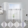 thumbnail image 2 of Coolmee Sheer Valance Curtain，Vertical Stripetier Kitchen Curtain Rod Pocket Faux Linen Textured Window Valances for Farmhouse Decor, Bathroom, 27"*30"*2, Light Grey, 2 of 7