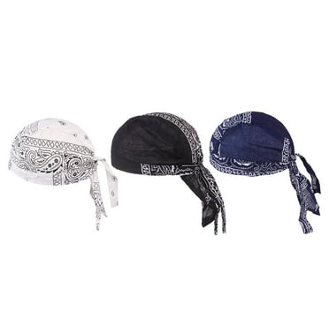 Segolike 3pcs Skull Cap Head Scarf Liner Bandana Head Wrap Turban for Men Women Headbands