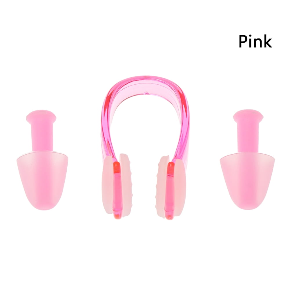 2 x Swimming Swim Diving Soft Nose Clip Ear Plug Earplug Set Color Random N3 