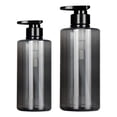 thumbnail image 1 of Botellas dosificadoras de champú reutilizables, paquete de 2, dispensador de champú y acondicionador con bomba, para ducha y baño, 300 ml y 500 ml, 1 of 7