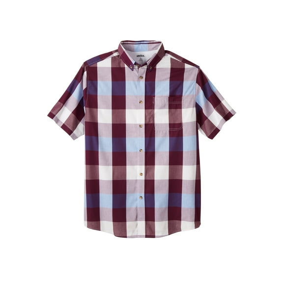 KingSize Men's Big & Tall Wrinkle-Resistant Short Sleeve Button Down, Printed