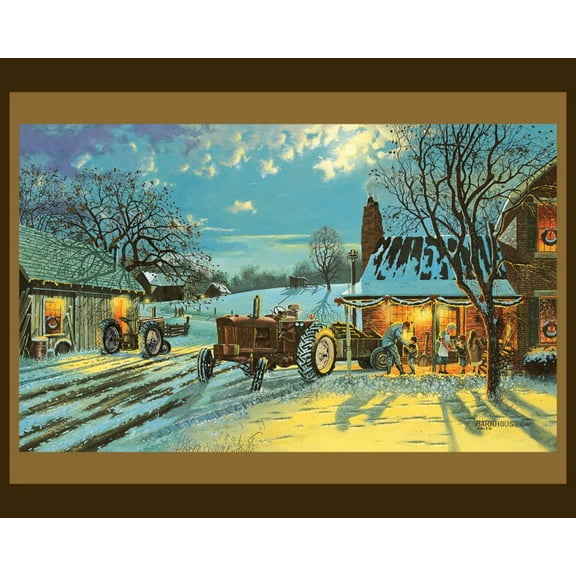 The Warmth Of The Home Farm Panel Cotton Fabric