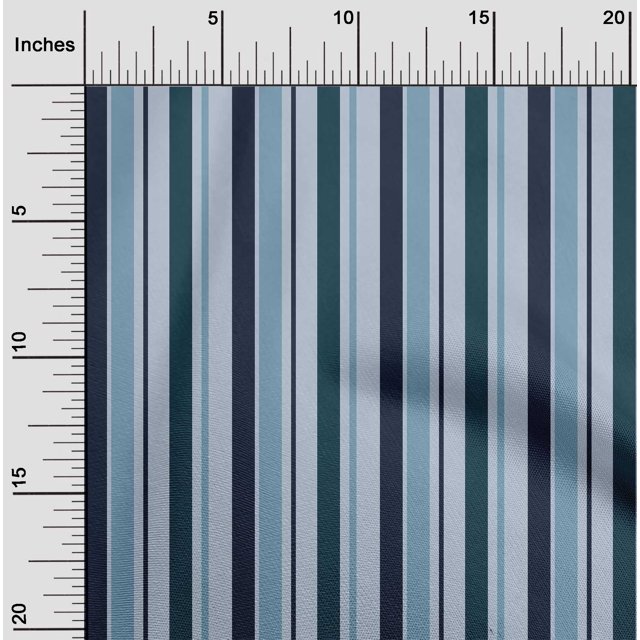 oneOone Tissu en Coton et Soie Imprimé Rayé Bayadere BTY 42 Pouces de Large