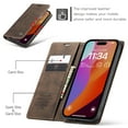 thumbnail image 3 of Feishell Slim Wallet Phone Case for iPhone 16 Pro,Premium PU Leather Magnetic Closure Folio ID Credit Card Slots Shockproof Protective Flip Kickstand Phone Cover,Coffee, 3 of 11
