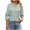 Mint Green, variant on Women’S Eyelet Embroidered Notched V Neck T-Shirt, Ruffle Cuff 3/4 Sleeve Loose Fit Casual Top, Lightweight Polyester Spring Summer Daily Wear Blouse, 1 Piece, Sizes S Through XXL