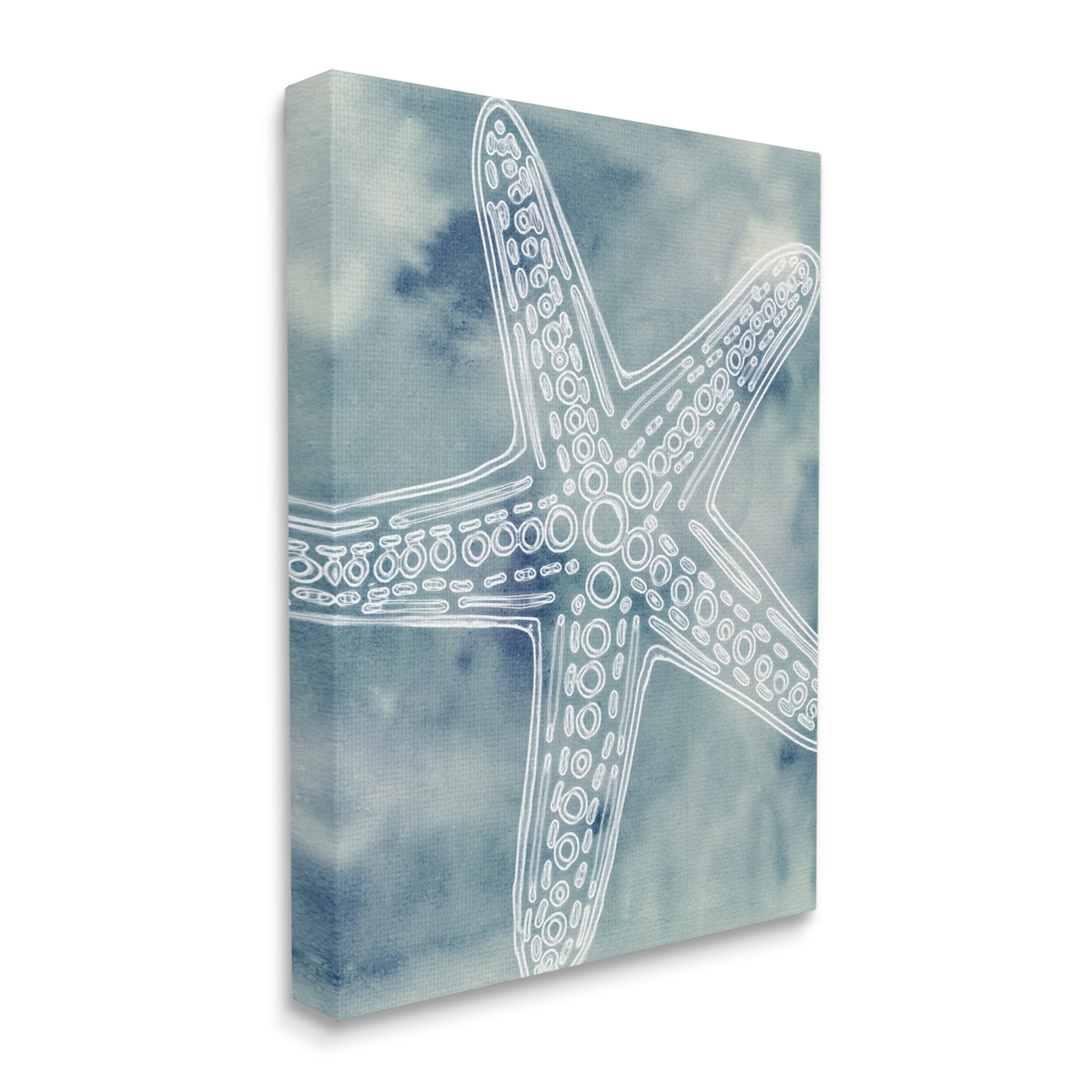 Stupell Industries Detailed Starfish Pattern Circles Blurred Watercolor Background Graphic Art Gallery Wrapped Canvas Print Wall Art, Design by Ziwei Li