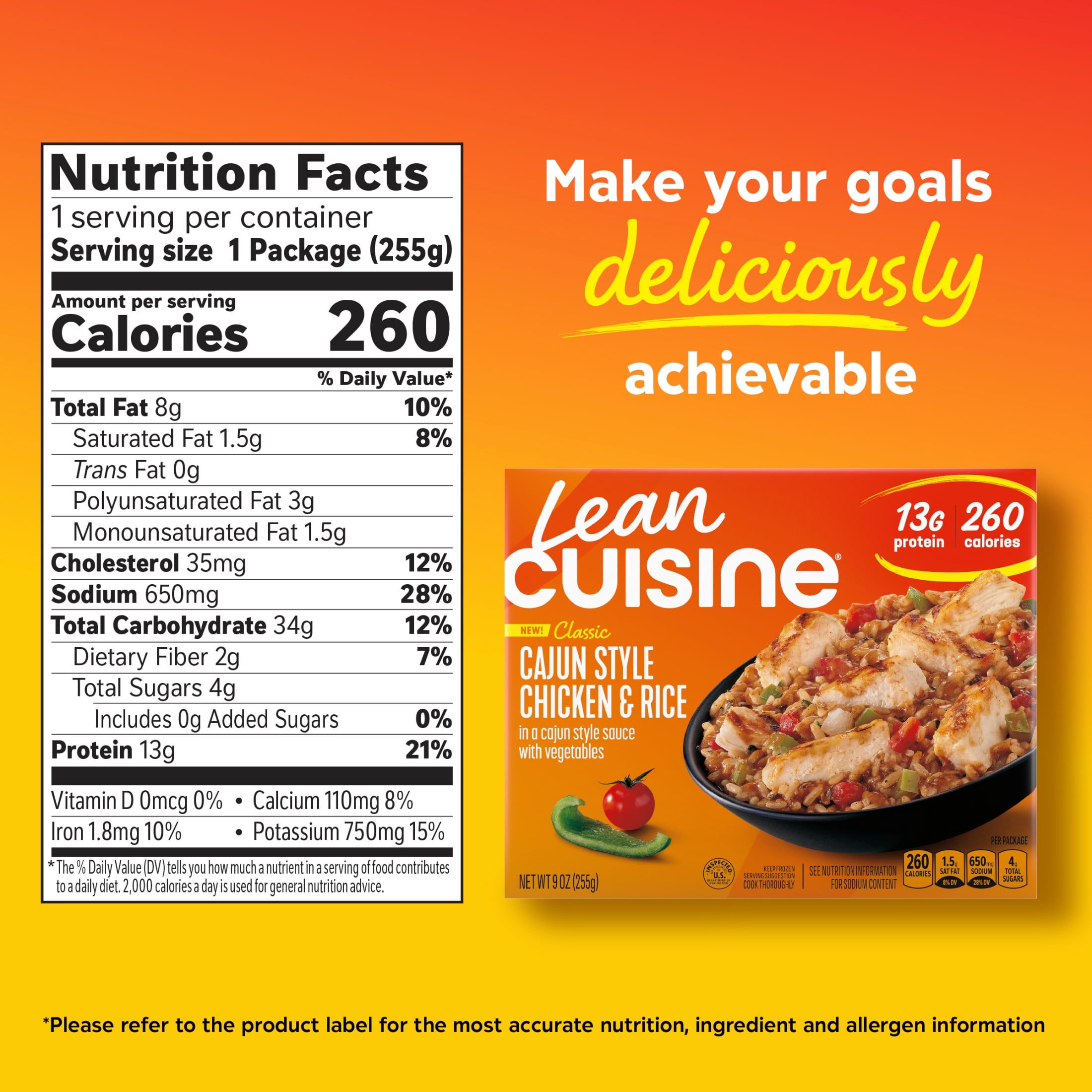 Lean Cuisine Cajun Style Chicken and Rice, Frozen Lunch or Dinner Frozen Meals 9 oz