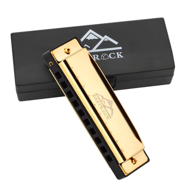 Armónica EASTROCK Blues con tecla C de 10 hoyos con funda para principiantes
