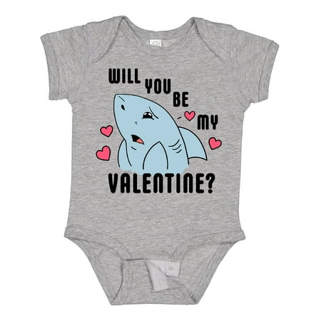 

Inktastic Will You Be My Valentine with Sad Shark Gift Baby Boy or Baby Girl Bodysuit