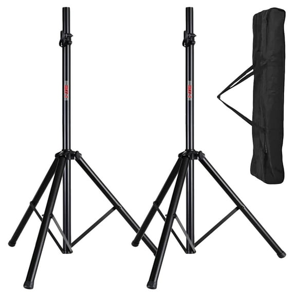 5 Core 2 Pieces PA Speaker Stands Adjustable Height Professional Heavy Duty Tripod Mounting Bracket; Pieces Carrying Bag; Extend from 40 to 72 inches; Black - Supports 132 lbs SS HD 2PK BLK BAG