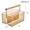 thumbnail image 3 of Divided Shower Caddy with Bamboo Handle for Bathroom Storage - Holds Makeup, Toiletries, Shampoo and Conditioner Bottles, 3 of 3
