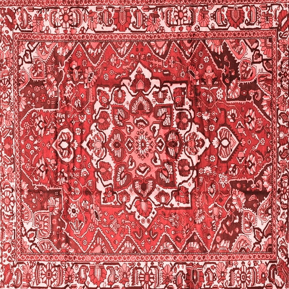 Ahgly Company Indoor Square Persian Red Traditional Area Rugs, 5' Square