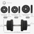 thumbnail image 3 of Soozier 55 lbs Adjustable Dumbbells Weight Set for Body Fitness, Black, 3 of 10