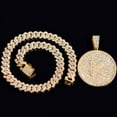 thumbnail image 2 of Iced Out 14MM Prong Cuban Chain Letters Necklace For Women Bling Round Initials Name Necklaces Hiphop Chain Couple Gifts Jewelry, 2 of 4