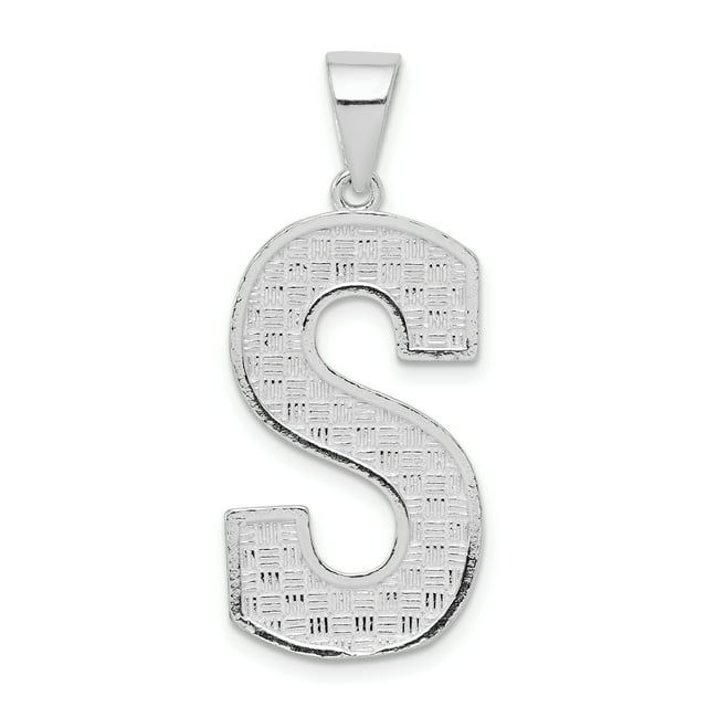 925 Sterling Silver Dainty Letter S Initial Name Monogram Necklace Charm Pendant