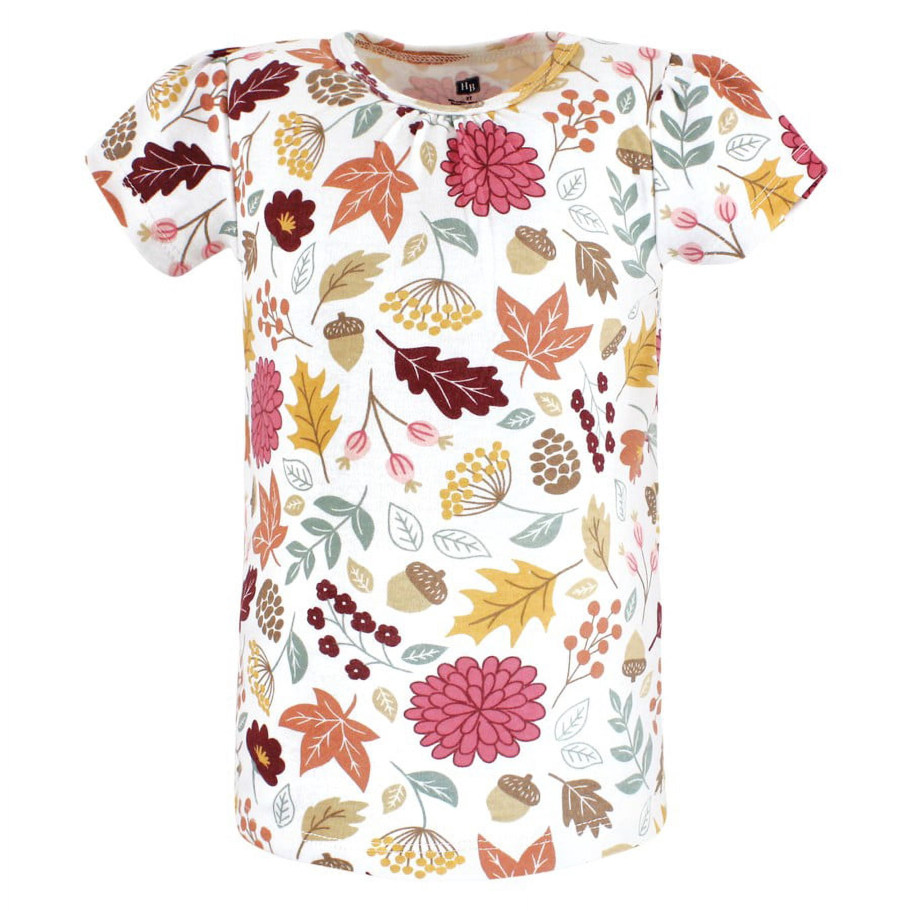 Hudson Baby Infant and Toddler Girl Short Sleeve T-Shirts, Fall Pumpkin Spice, 3 Toddler