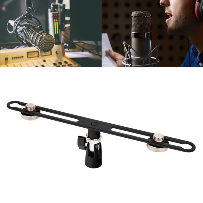 Double Mic Mount Rods with 5/8'' Thread for Most Microphone Stands Boom Arm