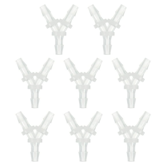 1/8" Hose Barb Fitting, 8 Pcs Y Shaped 3 Way Plastic Equal Barbed Fitting