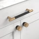 thumbnail image 4 of 2 piezas de manijas para gabinetes de cocina, manijas para muebles de aleación de oro negro de 128 mm con tornillos, para escritorios, cajones, alacenas, alacena UK0026, 4 of 5