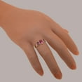 thumbnail image 6 of LBG British Made 18k Rose Gold Natural Pink Tourmaline Womens Engagement Ring - 33 size options - Size 4.5, 6 of 7