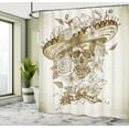thumbnail image 5 of Ambesonne Wooden Shower Curtain, Spanish Dead Hat, 69"Wx84"L, Khaki Beige, 5 of 5