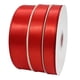 thumbnail image 1 of Cinta para envolver regalos, 99,5 yardas de largo, 1,0 pulgadas de ancho, cinta de satén roja de poliéster flexible para decoración artesanal, 1 of 8