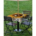 thumbnail image 4 of Hokiten Outdoor Tablecloths with Umbrella Hole & Zipper, Yellow Sunflower 60x60 Inch Square Tablecloths, Summer Flower Floral Wooden Grain Waterproof Table Cloth, Patio/Pool/Picnic Table Covers, 4 of 7