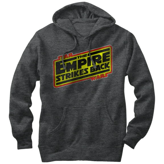 Men's Star Wars Episode V Logo Pull Over Hoodie Charcoal Heather 2X Large
