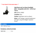 thumbnail image 2 of High Beam and Low Beam Headlight Bulb - Compatible with 2013 - 2018 Ford Taurus 2014 2015 2016 2017, 2 of 2