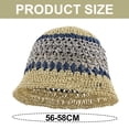 thumbnail image 2 of Sombrero de paja con circunferencia de 56-58 cm, sombrero de verano para mujer, parasol, protector solar, sombrero para el sol junto al mar, sombrero de pescador hueco y transpirable, 2 of 5