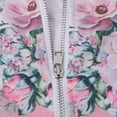 thumbnail image 5 of frariair Women's Floral Print Full Zip Hooded Jacket Long Sleeve Oversized Sweatshirt With Pockets For Fall Fashion Pink S, 5 of 8