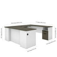 thumbnail image 2 of Bestar Norma U Shaped Computer Desk in Walnut Gray and White, 2 of 5