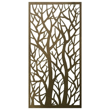 Stratco 4 x 2 Foot Decorative Metal Privacy Screen Panel Fencing, Forest Pattern