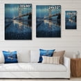 thumbnail image 4 of Designart "Suspension Bridge Charcoal Blue Wonder I" Cityscapes Print on Natural Pine Wood, 4 of 5