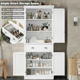 "Homfa White Freestanding 72.4"" Tall Bathroom Storage Cabinet with ...