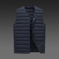 thumbnail image 4 of Xdegoge Mens Lightweight Puffer Vest Collarless Quilted Sleeveless Down Alternative Jacket with Snap Buttons and Pockets Casual Fall Winter Warm Outerwear, 4 of 5