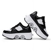Roller Skates for Women Men, Shoes with Wheels for Girls, Kick Rollers Shoes Retractable for Boys, Adult Parkour Quad Roller Shoes, Inline Skates Children's Outdoor Skates