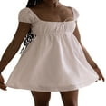 thumbnail image 4 of Robes Mini Décontractées pour Femmes Robe en Dentelle Dos Nu Bandage Ligne A Robe Mini Évasée, 4 of 6