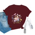 thumbnail image 2 of WZXFASHION T-shirt Décontracté à Manches Courtes pour Femmes, Col en V, Fête de l'Indépendance, 50 % de Réduction, Liquidation, 2 of 4
