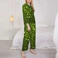 thumbnail image 3 of Sigee Green Glitter Sparkle for Women’s Pajama Sets Long-Sleeved Pjs Sets for Women 2 piece Sleepwear-X-Large, 3 of 7