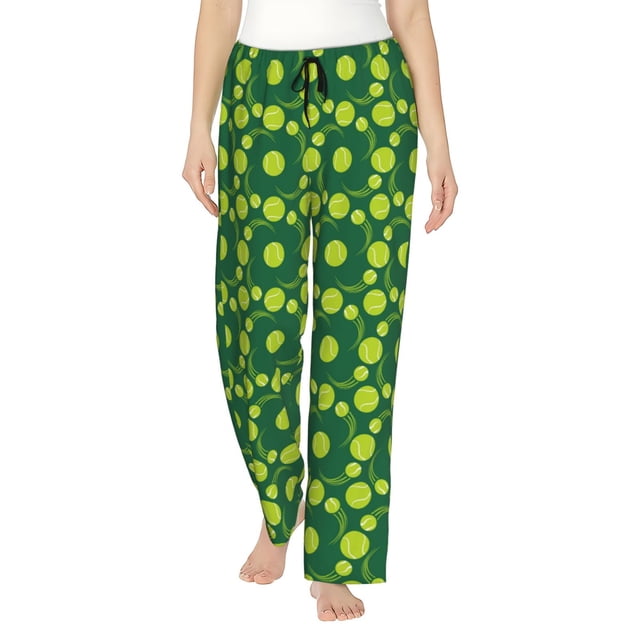 Balery Tennis Balls Pantalones de pijama para mujer, pijamas ultraligeros, pantalones de estar por casa-XX-Large