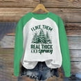 thumbnail image 2 of IROINNID Christmas Sweatshirts for Women Christmas Printed Crewneck Long Sleeve Pullover Loose Fitting Shirt,Green, 2 of 4