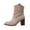 Khaki, variant on Willtoo Women's Cowboy Cowgirl Ankle Booties Western Stylish Faux Leather Low Heel Boots