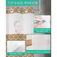 thumbnail image 4 of No Hook Shower Curtain with Snap in Liner, Hand-painted Simple Pattern Retro Linen Hotel Shower Curtains for Bathroom, Washable Shower Curtain Liner Set with Mesh Top Window, 72"x96", 4 of 6