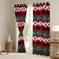 thumbnail image 4 of Feelyou Adult Triangle Aztec Black Out Curtains, Rustic Farmhouse Bear Curtains Pack of 2 (42x63 Each), Red Green Bohemian Bedroom Curtains, Blackout Curtains Room Decor, 4 of 7