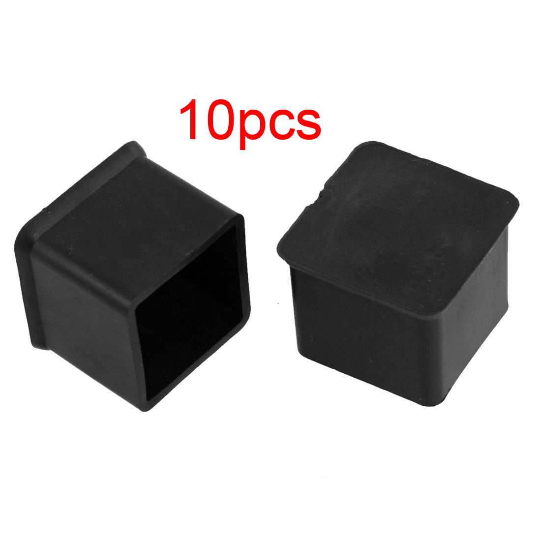 Newest 10 Pcs Black 1" x 1" Furniture Square Rubber Foot Covers Protectors D2B1 