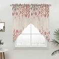 thumbnail image 2 of Swag Valance Curtains for Windows, Pink Spring Floral Light Filtering Kitchen Curtains with Rod Pocket, Farmhouse Rustic Flowers Watercolor Window Treatment Valances for Living Room, 36x36 - 2 PCS, 2 of 9